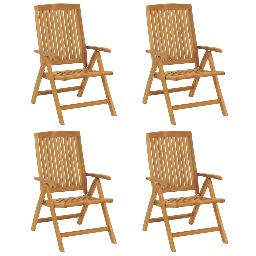 vidaXL Chaises de jardin avec coussins 4 pcs Bois de teck massif