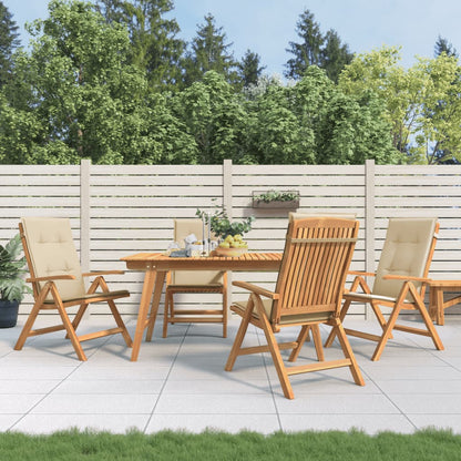 vidaXL Chaises de jardin avec coussins 4 pcs Bois de teck massif