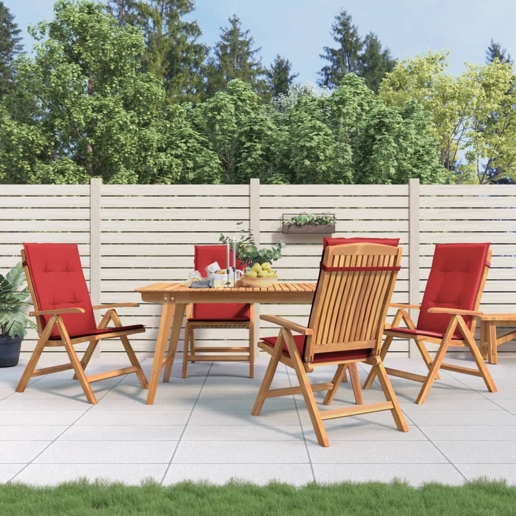 vidaXL Chaises de jardin avec coussins 4 pcs Bois de teck massif