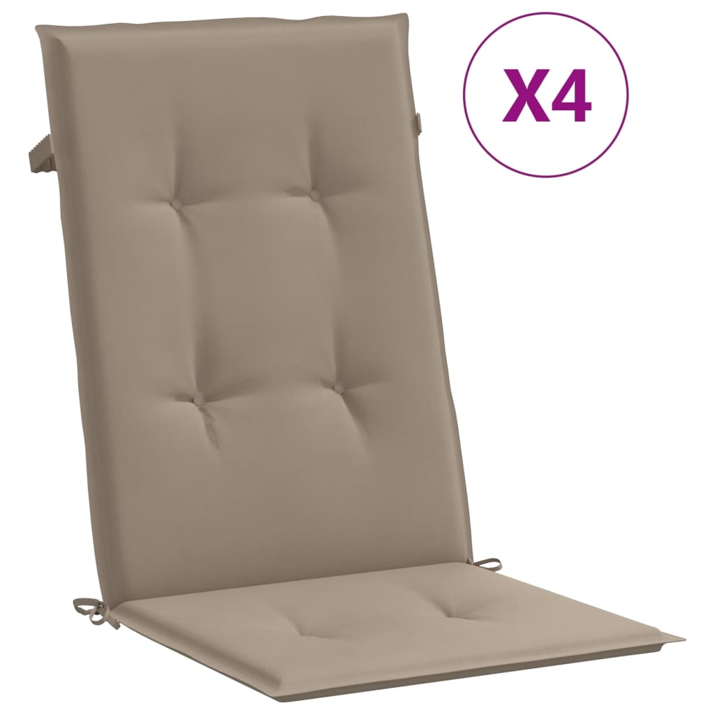 vidaXL Chaises de jardin avec coussins 4 pcs Bois de teck massif