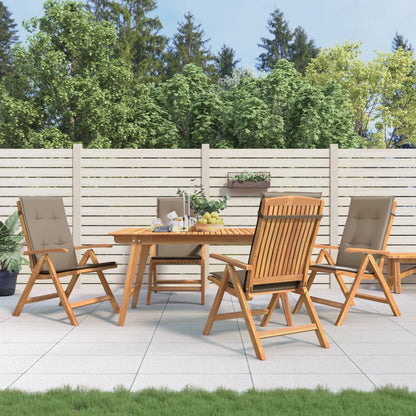 vidaXL Chaises de jardin avec coussins 4 pcs Bois de teck massif