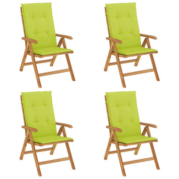 vidaXL Chaises de jardin avec coussins 4 pcs Bois de teck massif