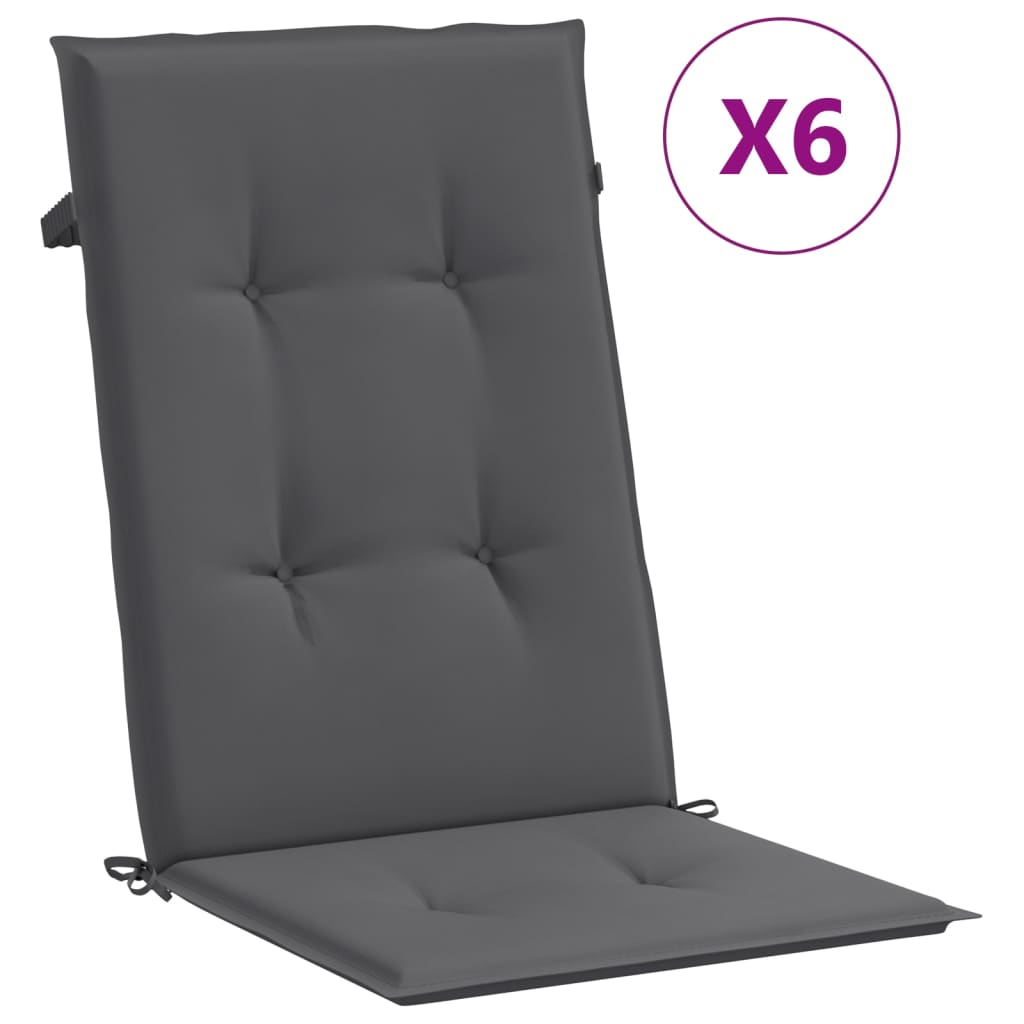 vidaXL Chaises de jardin avec coussins 6 pcs. Bois de teck massif