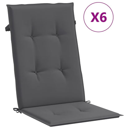 vidaXL Chaises de jardin avec coussins 6 pcs. Bois de teck massif