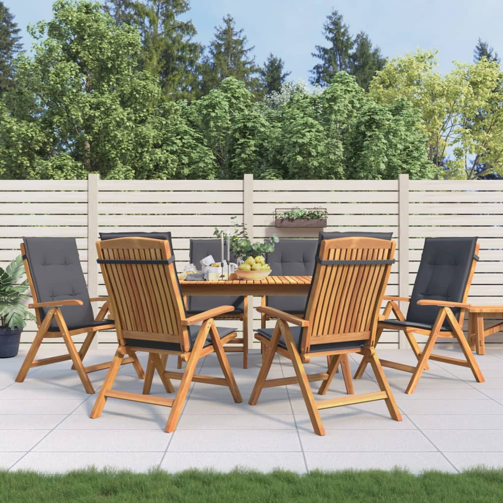 vidaXL Chaises de jardin avec coussins 6 pcs. Bois de teck massif