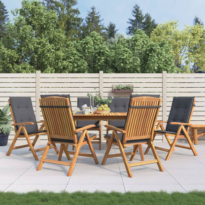vidaXL Chaises de jardin avec coussins 6 pcs. Bois de teck massif