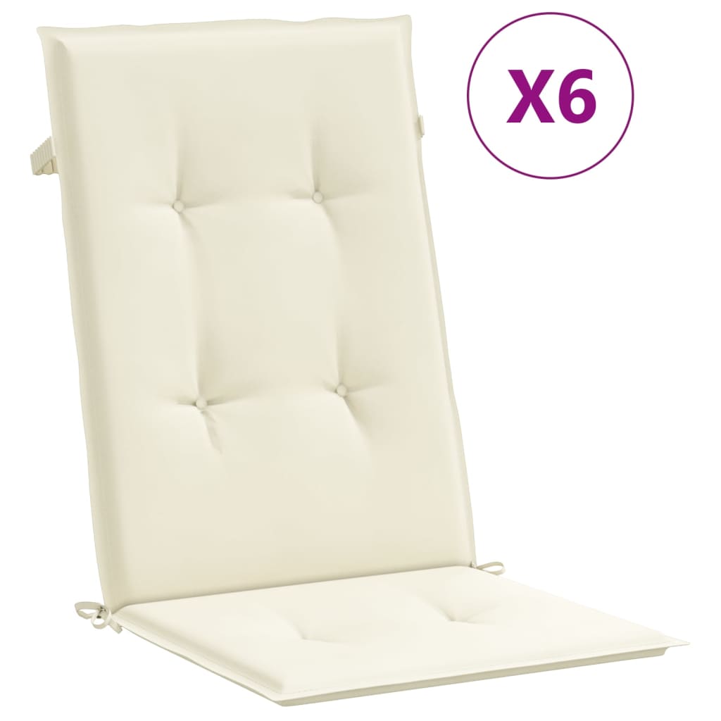 vidaXL Chaises de jardin avec coussins 6 pcs Bois de teck massif
