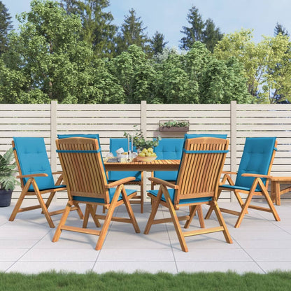 vidaXL Chaises de jardin avec coussins 6 pcs. Bois de teck massif