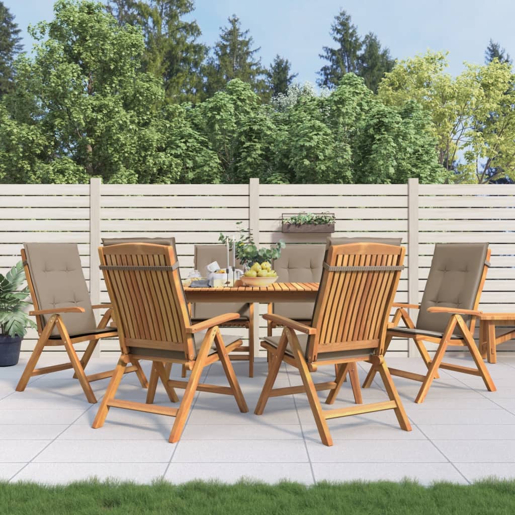 vidaXL Chaises de jardin avec coussins 6 pcs. Bois de teck massif