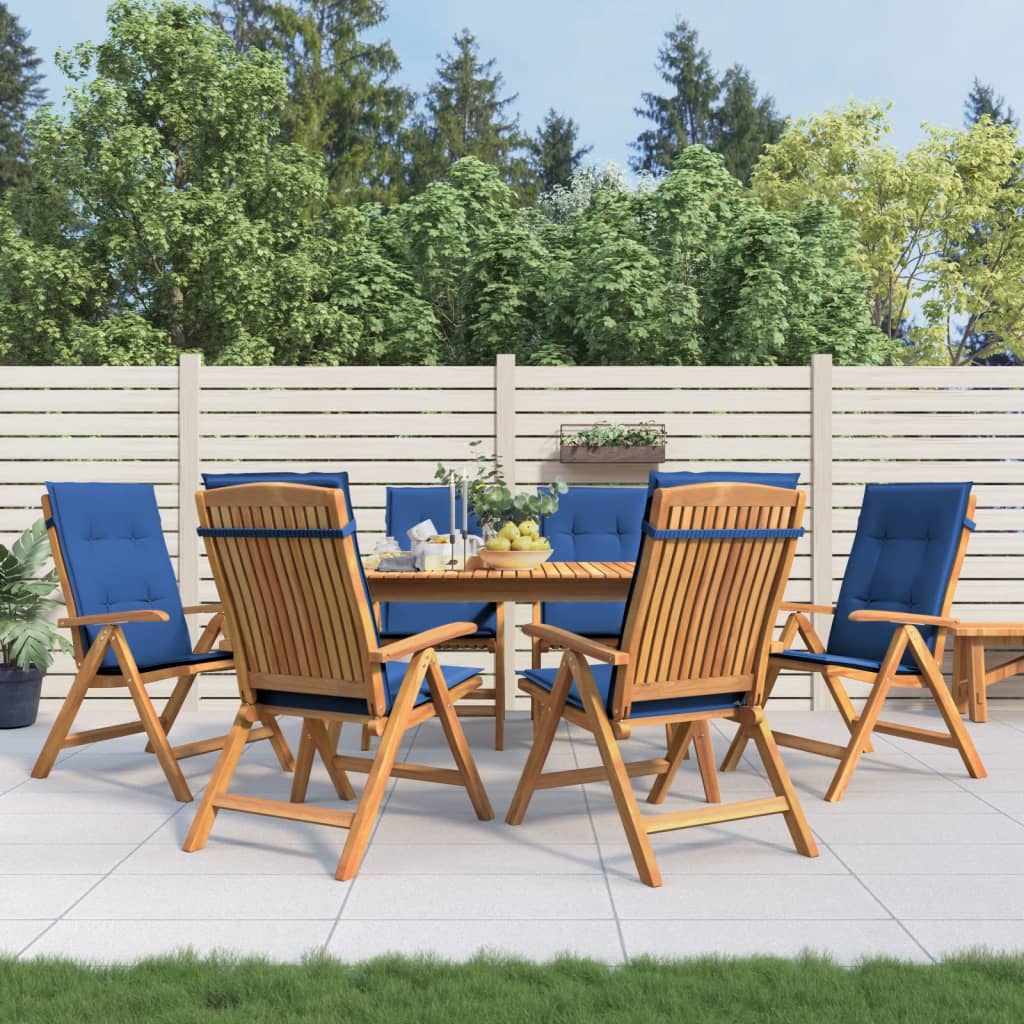 vidaXL Chaises de jardin avec coussins 6 pcs. Bois de teck massif