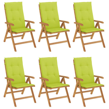 vidaXL Chaises de jardin avec coussins 6 pcs. Bois de teck massif