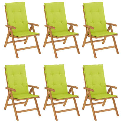 vidaXL Chaises de jardin avec coussins 6 pcs. Bois de teck massif