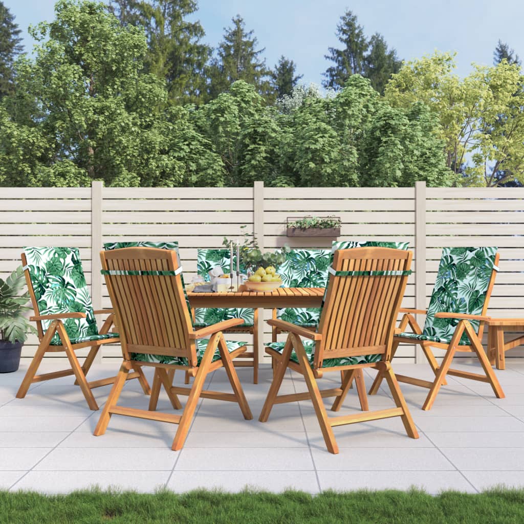 vidaXL Chaises de jardin avec coussins 6 pcs. Bois de teck massif