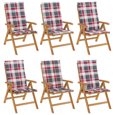 vidaXL Gartenstühle mit Kissen 6 Stk. Massivholz Teak