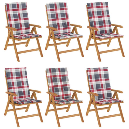 vidaXL Gartenstühle mit Kissen 6 Stk. Massivholz Teak