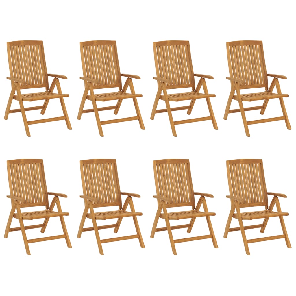vidaXL Chaises de jardin avec coussins 8 pcs Bois de teck massif