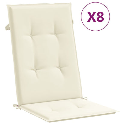 vidaXL Gartenstühle mit Auflagen 8 Stk. Massivholz Teak