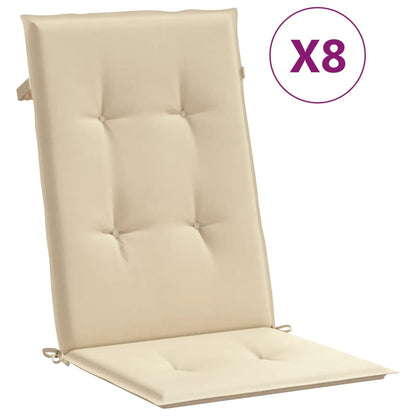 vidaXL Chaises de jardin avec coussins 8 pcs Bois de teck massif