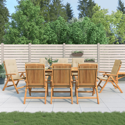vidaXL Chaises de jardin avec coussins 8 pcs Bois de teck massif