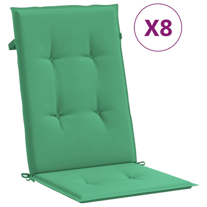 vidaXL Gartenstühle mit Auflagen 8 Stk. Massivholz Teak