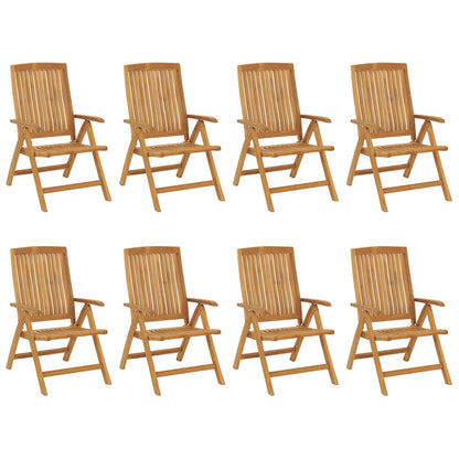 vidaXL Chaises de jardin avec coussins 8 pcs Bois de teck massif