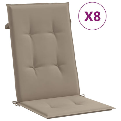 vidaXL Chaises de jardin avec coussins 8 pcs Bois de teck massif
