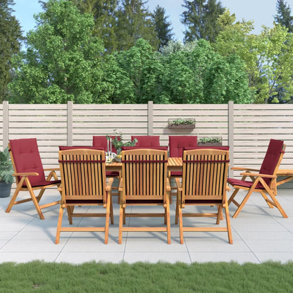 vidaXL Chaises de jardin avec coussins 8 pcs Bois de teck massif