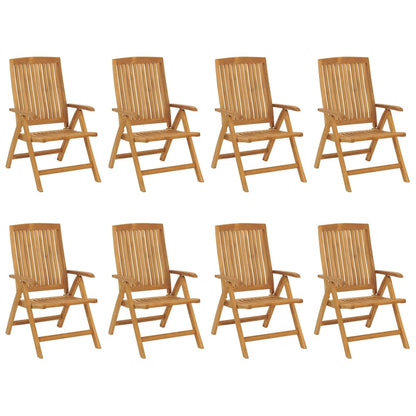 vidaXL Chaises de jardin avec coussins 8 pcs Bois de teck massif