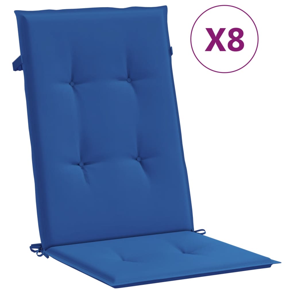 vidaXL Chaises de jardin avec coussins 8 pcs Bois de teck massif