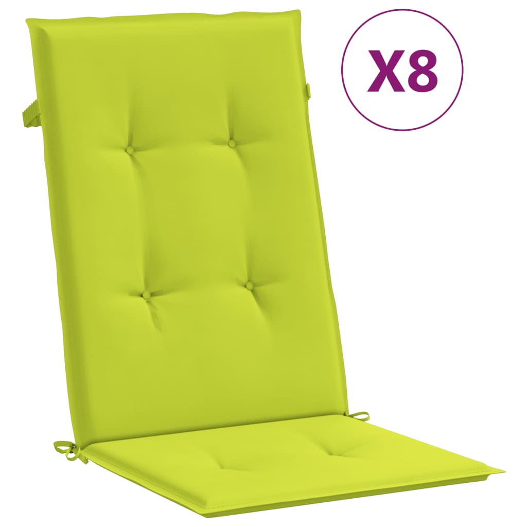 vidaXL Chaises de jardin avec coussins 8 pcs Bois de teck massif