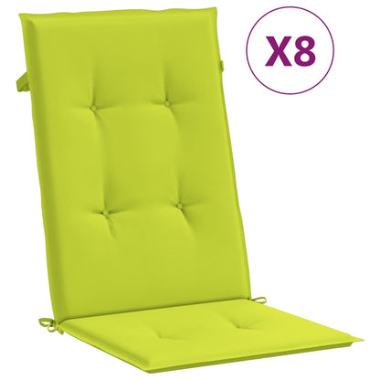 vidaXL Chaises de jardin avec coussins 8 pcs Bois de teck massif