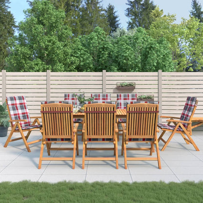 vidaXL Chaises de jardin avec coussins 8 pcs Bois de teck massif