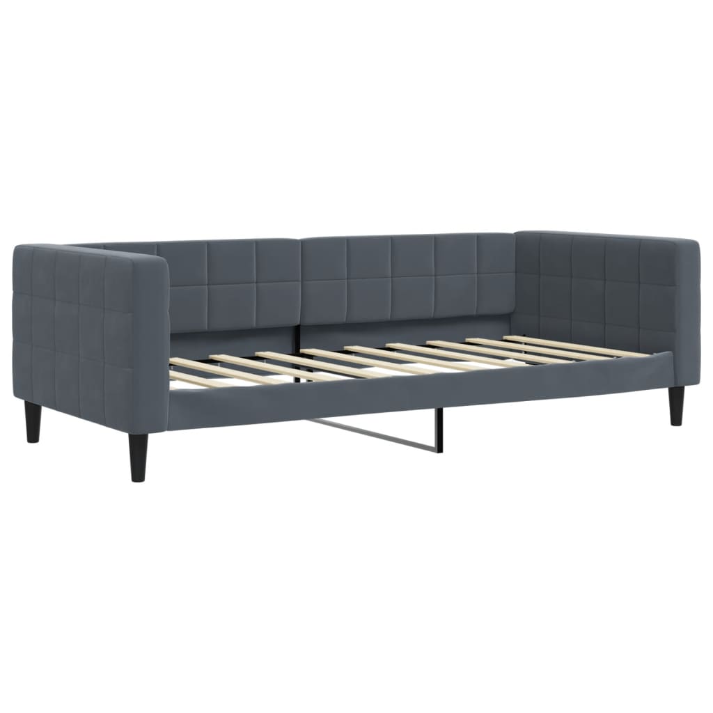 vidaXL Lit de repos avec matelas gris foncé 90x190 cm velours
