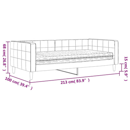 vidaXL Lit de repos avec matelas gris foncé 90x190 cm velours