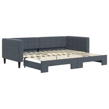 vidaXL Lit de repos gigogne gris foncé 90x200 cm velours