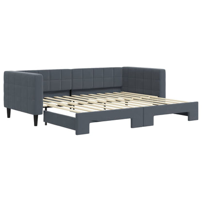 vidaXL Lit de repos gigogne gris foncé 90x200 cm velours