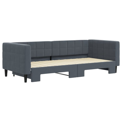 vidaXL Lit de repos gigogne gris foncé 90x200 cm velours