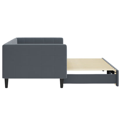 vidaXL Lit de repos gigogne gris foncé 90x200 cm velours