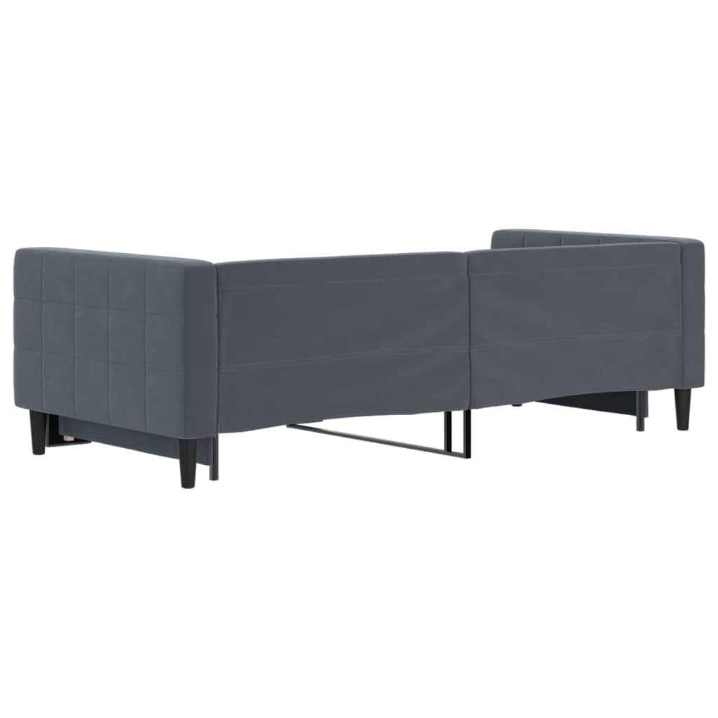 vidaXL Lit de repos gigogne gris foncé 90x200 cm velours