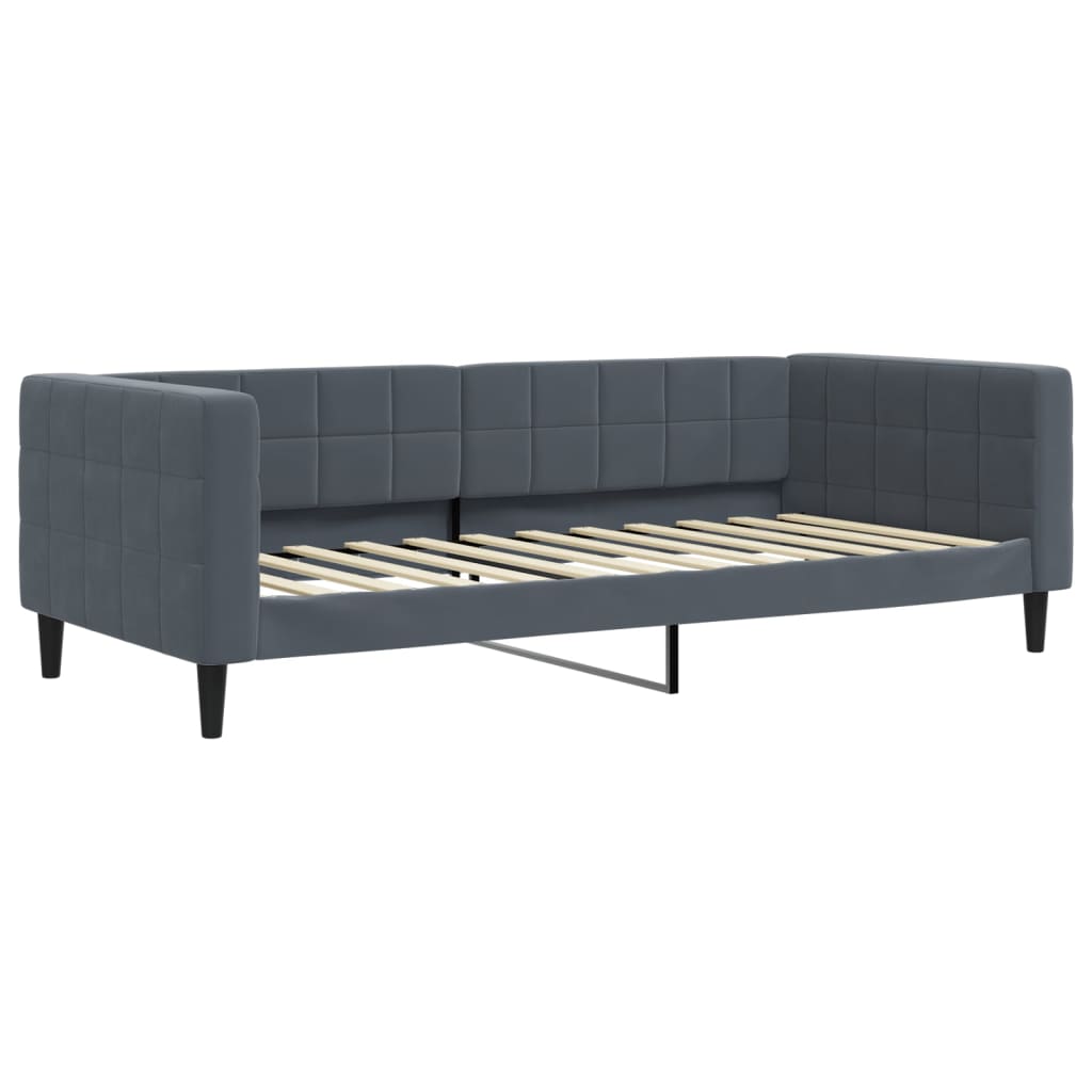 vidaXL Lit de repos gigogne gris foncé 90x200 cm velours