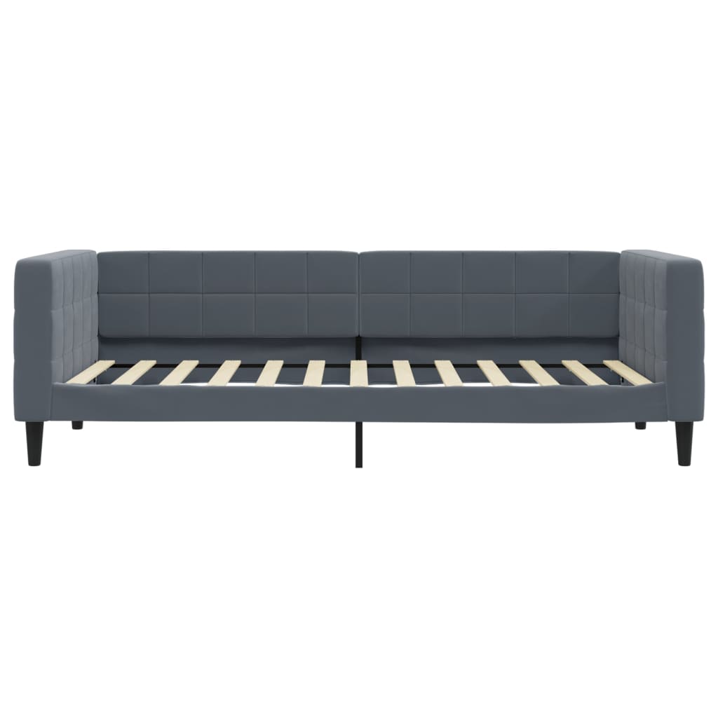 vidaXL Lit de repos gigogne gris foncé 90x200 cm velours