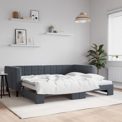vidaXL Lit de repos gigogne gris foncé 90x200 cm velours