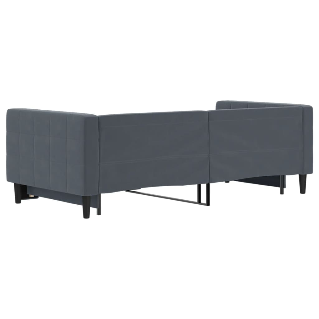vidaXL Tagesbett Ausziehbar Dunkelgrau 90x190 cm Samt