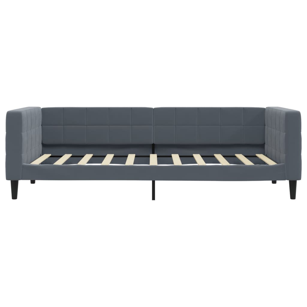 vidaXL Tagesbett Ausziehbar Dunkelgrau 90x190 cm Samt