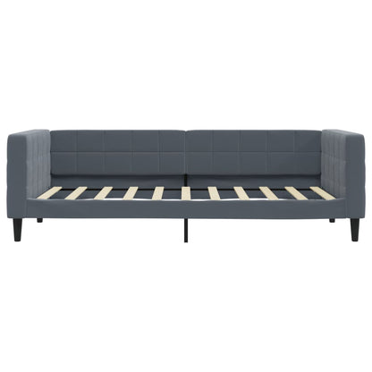 vidaXL Tagesbett Ausziehbar Dunkelgrau 90x190 cm Samt