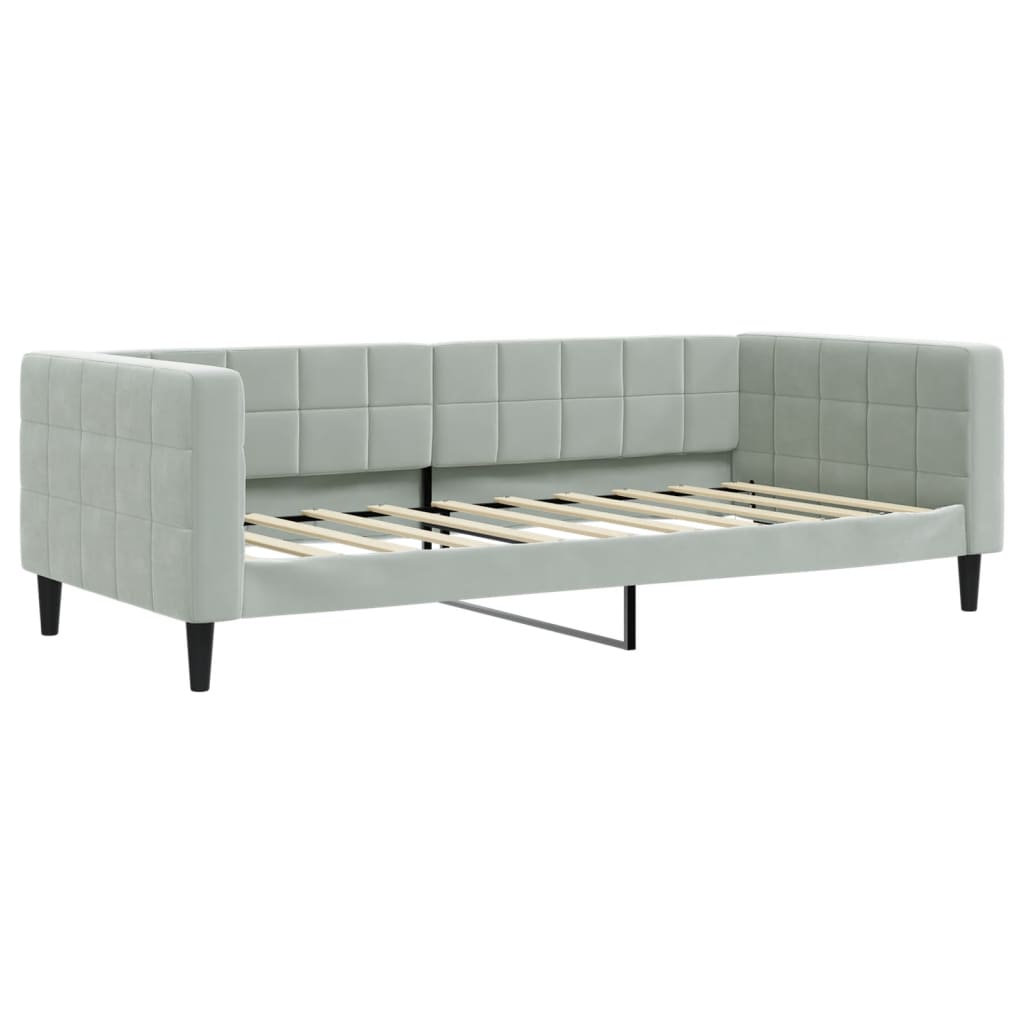 vidaXL Tagesbett Ausziehbar mit Matratzen Hellgrau 90x190 cm Samt