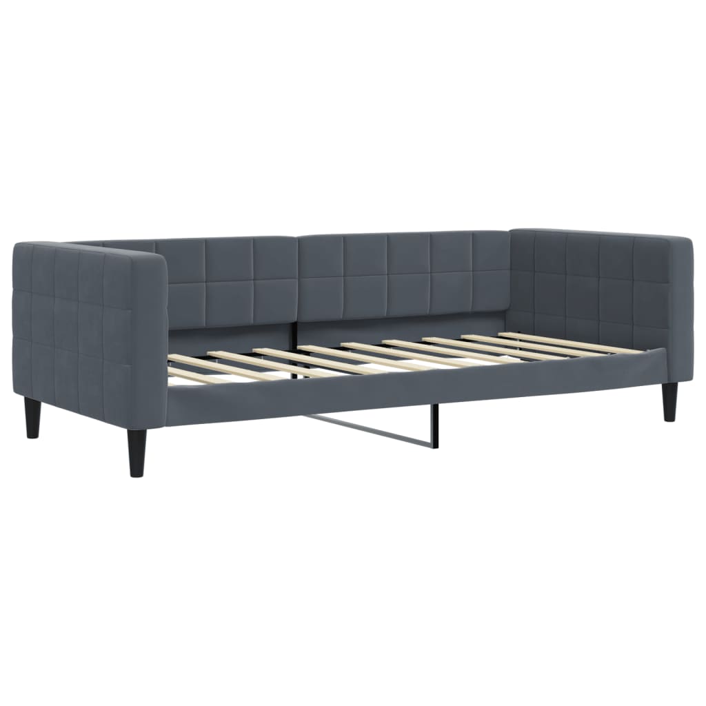 vidaXL Tagesbett Ausziehbar mit Matratzen Dunkelgrau 90x190 cm Samt