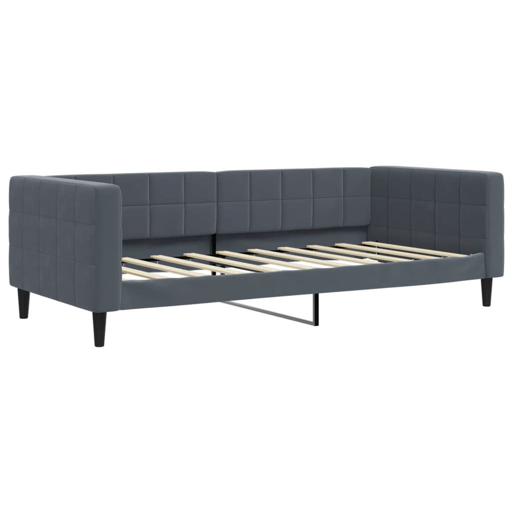 vidaXL Tagesbett Ausziehbar mit Schubladen Dunkelgrau 90x190 cm Samt