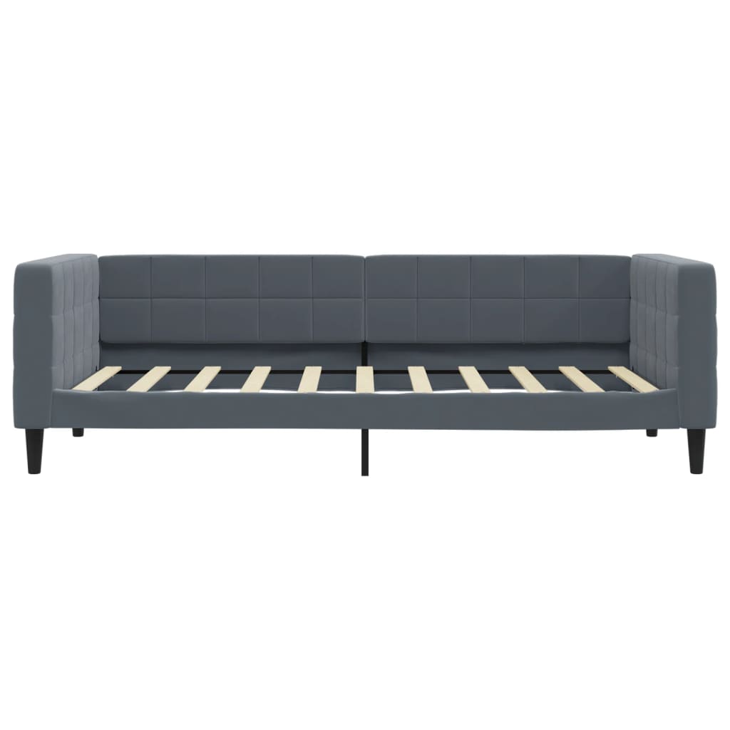 vidaXL Tagesbett Ausziehbar mit Schubladen Dunkelgrau 90x190 cm Samt