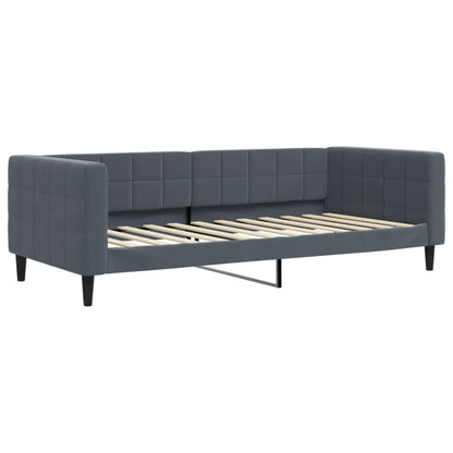 vidaXL Lit de repos extensible avec tiroirs Gris foncé 90x200 cm Velours